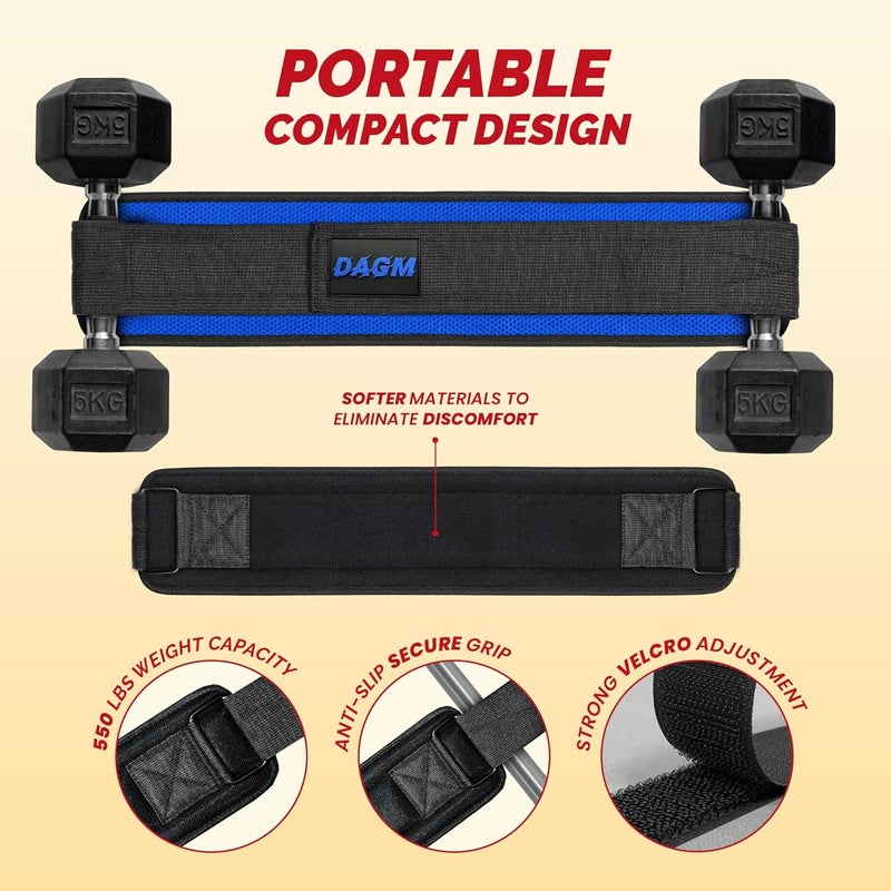 DAGM Hip Thrust Belt for Dumbbells heavy, Secure Glute Trainer with Non-Slip Extra Padding That Protects Your Hips - Ideal for Gym & Home Workouts - Use with Heavy Duty Kettlebells, Dumbbells, & Plates Hold up to 500 lbs - Image 2